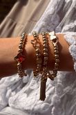 Laundry B Free Spirit Stretch Stacker Bracelet Linked Hearts Gold